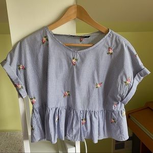 zara flower blouse